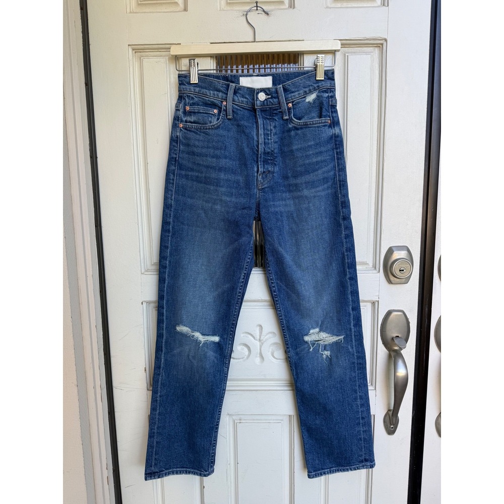Mother Superior The Tomcat Playing W Scissors High Rise Straight Jeans Size 25